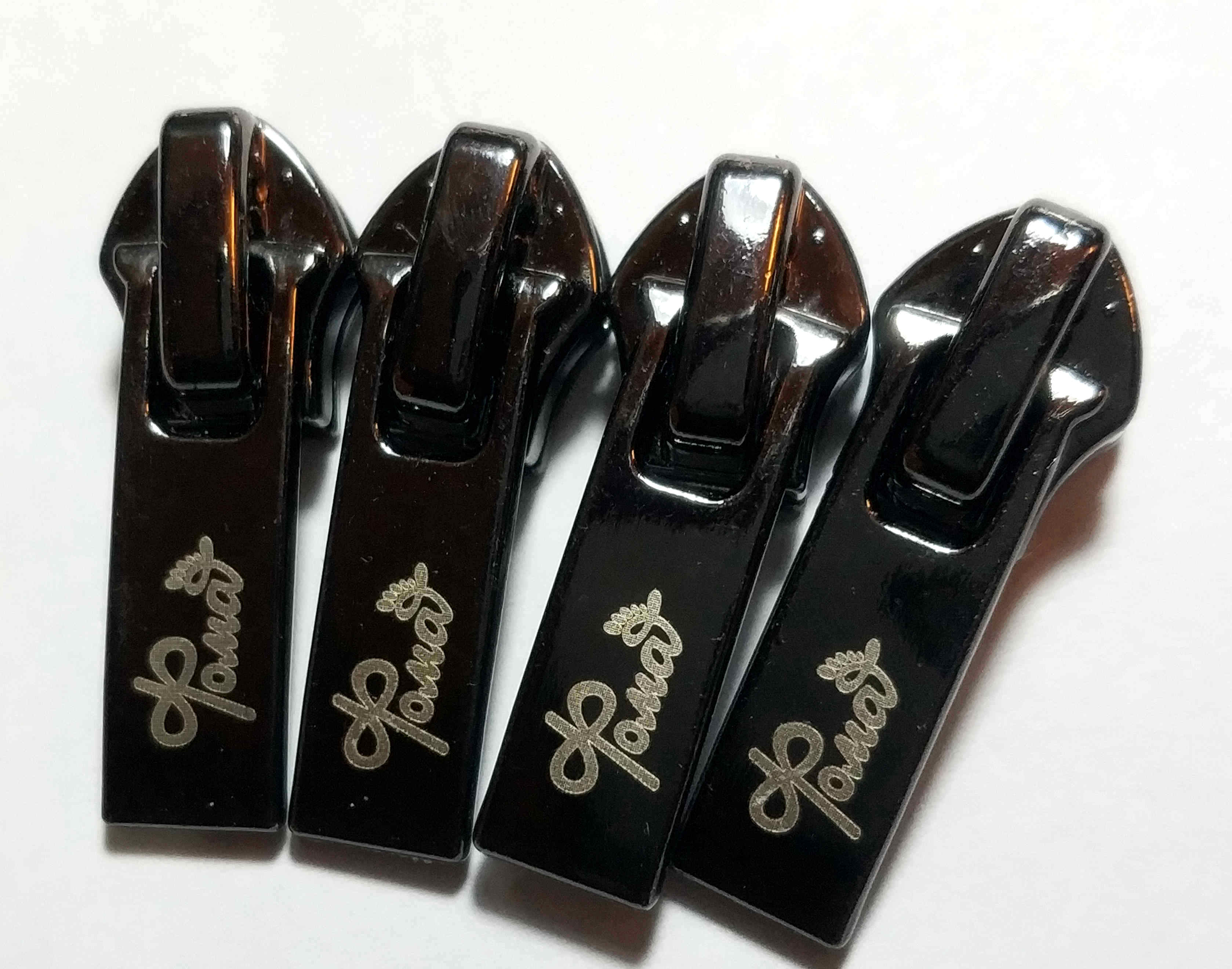 High quality gun plating with logo laser footwear zipper slider